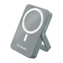 Power bank, külső akkumulátor, mágneses (vezeték nélküli), 10.000mAh, kitámasztó, VERBATIM Charge n Go, szürke