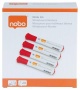 Táblamarker, kúpos hegyű, 2 mm, 10 db, NOBO Glide, piros