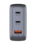 Hálózati töltő, 2xUSB-C, USB-A, kijelző, 100W, GaN, VERBATIM
