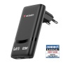 Hálózati töltő, 2xUSB-C, 65W, GaN, VERBATIM 'Fold `n` Go', fekete
