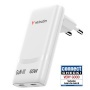 Hálózati töltő, 2xUSB-C, 65W, GaN, VERBATIM 'Fold `n` Go', fehér