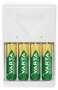 Elemtöltő, AA/AAA, 4x2100 mAh AA, VARTA Plug