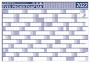 Éves tervező és projekt naptár, kétoldalas, fémléces, kék színű filctollal, 70x100 cm, 2025 évi, STIEFEL