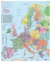 Falitérkép,100x140 cm, fémléces, Európa irányítószámos térképe, STIEFEL